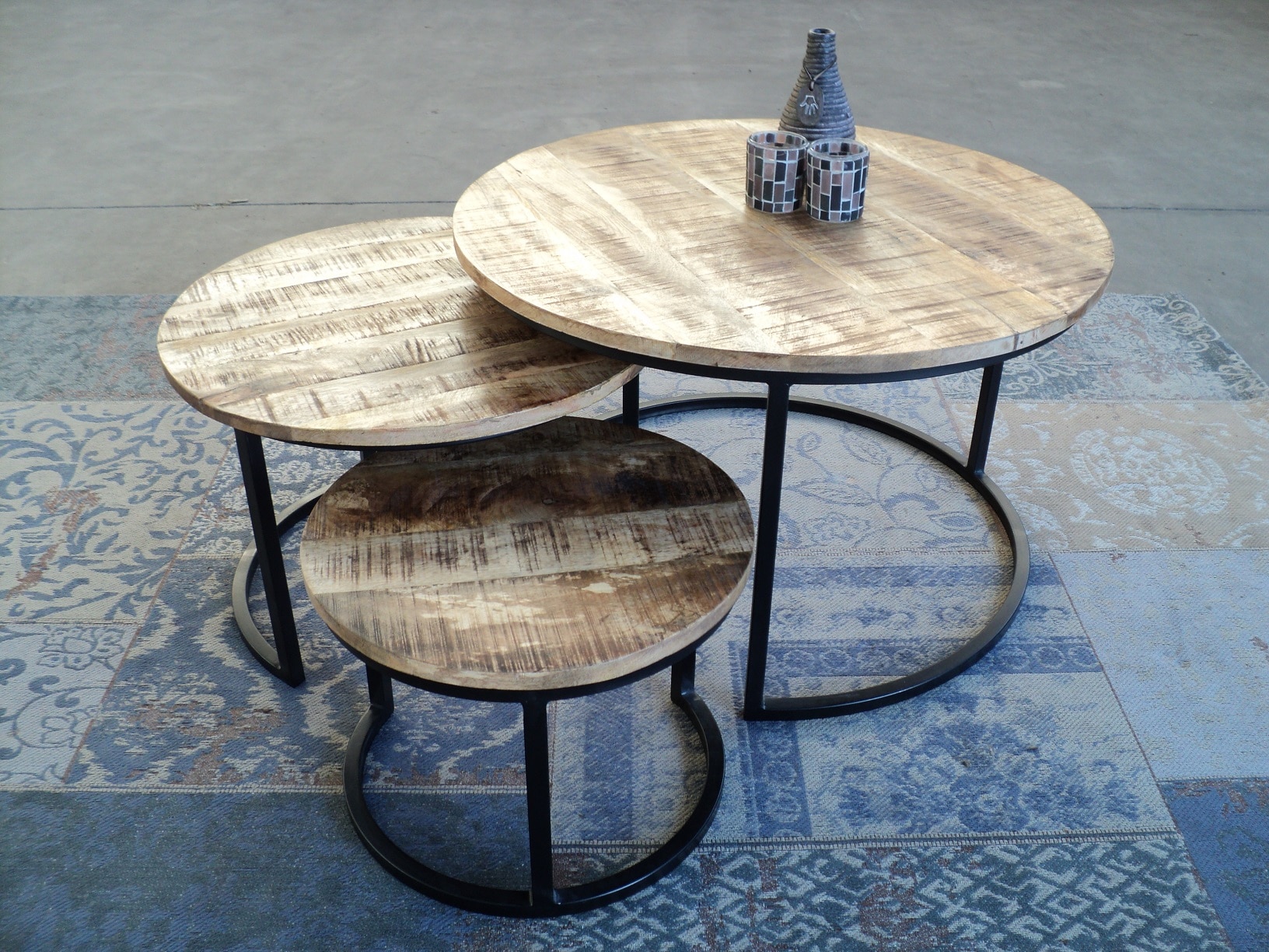 Set van 2 salontafels (marmerlook) - Tafels | Salontafels